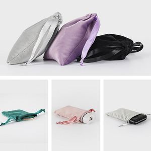 Pochette à bijoux en velours doux avec cordon de serrage, logo personnalisé imprimé, petit sac en velours pour la promotion - Product Image 4