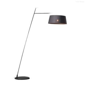 Lámpara de pie de pesca negra americana, iluminación de suelo de sombra de tela Interior de hierro para decoración de sala de estar - Product Image 4