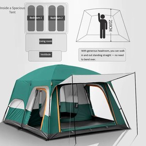Carpa Familiar Oxford para Acampar al Aire Libre, 2 Habitaciones y 1 Sala de Estar, con Diseño Espacioso y Transpirable, Protección Contra Sol, Lluvia y Viento, Portátil, Doble Capa - Product Image 4