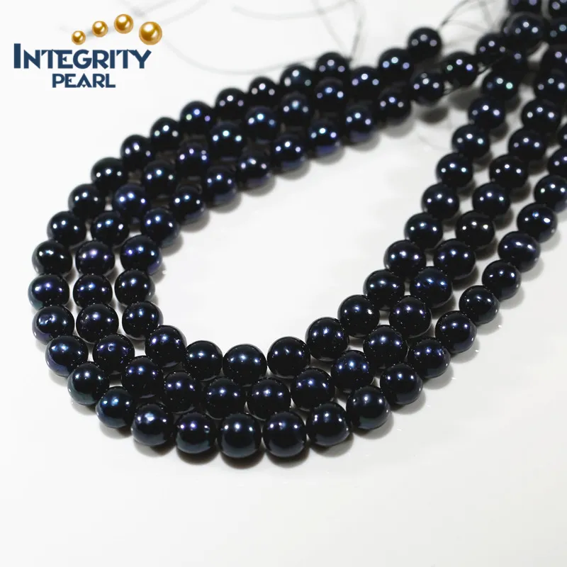 11mm large Perfect Round Loose excellent Quality black Round full hole Freshwater Pearl beads