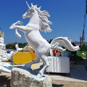 <span class=keywords><strong>Sculpture</strong></span> de licorne en résine fibre de verre, grande taille de vie moderne, statue de jardin européen - Product Image 4