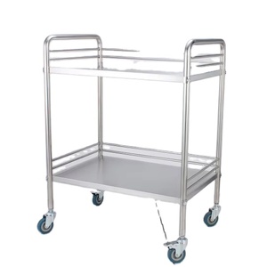 HOCHEY MEDICAL Chariot de procédure à deux couches de haute qualité Chariot de clinique en acier inoxydable - Product Image 1