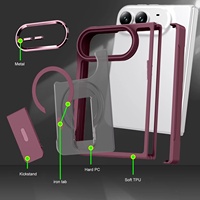 Étui de téléphone magnétique couleur cerise pour iPhone Duo avec béquille anti-chute pour iPhone 18 Fold 17 Pro Max