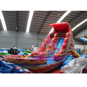 Rentals Business Heavy Duty PVC <b>Inflatable</b> Water Play Facilities Water Slide Flaming Mountain-Themed <b>Inflatable</b> <b>Pool</b> Slide - Product Image 5
