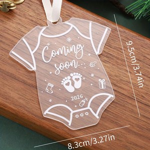 Décoration de fête - Ornement d'annonce de grossesse « Bientôt là » avec cœur, décoration suspendue pour sapin de Noël - Product Image 4