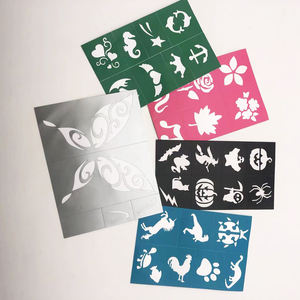 Pochoir adhésif réutilisable en PVC pour tatouage temporaire corporel et design de peinture faciale - Product Image 4