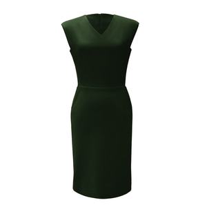 Vestido Casual de Tela con Logotipo Personalizado, Vestido sin Mangas con Cremallera Trasera y Bolsillos para Mujer - Product Image 1