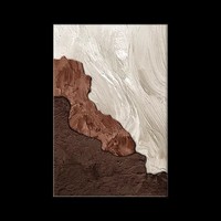 Tableau sur toile Wabi Sabi avec cadre en bois texturé, peinture murale abstraite florale minimaliste italienne, pour entrée, fond de canapé, salon