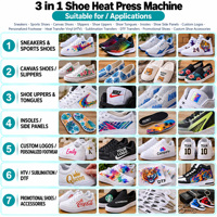 Presse à chaud manuelle 3 en 1 pour chaussures, équipement d'impression par sublimation pour chaussures et vêtements