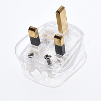 Steker Kabel Adaptor Perjalanan Output AC English Gauge, Semua Kabel Tembaga Transparan Berlapis Embun, Kabel Canggih dengan Sekring 323n