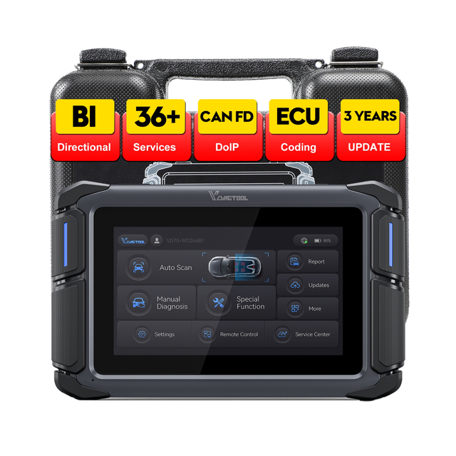 VDIAGTOOL VD70 Automotive Scanner Diagnostic Tools Key Programming Bi-Directional ECU Coding OBD2 Car Scanner with 36+ Services