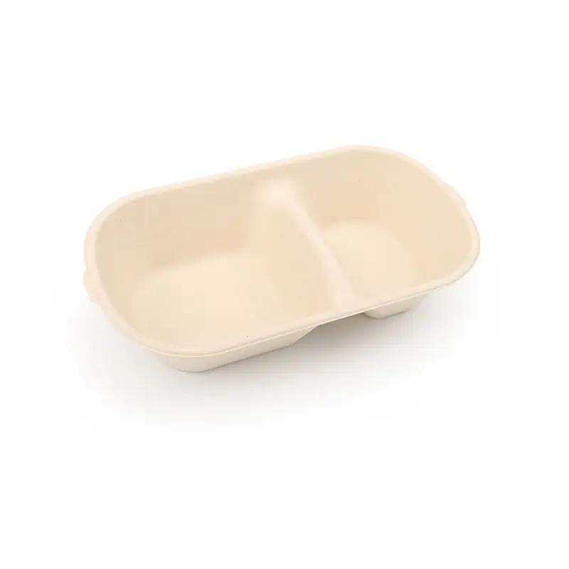 High Quality Disposable Food Container Degradable Compartment Box Leakproof Container For Lunch Eatery