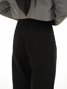 Wholesale Custom Made <strong>Plus</strong> <strong>Size</strong> Winter Wear Cargo <strong>Pants</strong> for Women Loose Fit Washed Black Cargo Trousers - Product Image 6