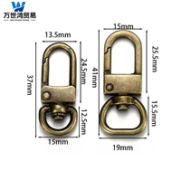 Accessoires pour laisse de chien plaqués or 24 carats sur mesure, boucle pivotante solide, chaîne en alliage de zinc, verrouillage, crochet de 15 mm pour sacs, sacs à main, anneaux, ceintures
