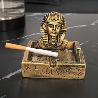 Cendrier de style européen avec portrait de pharaon égyptien ancien, ornement de rangement de bureau, décoration de porche et de maison en résine pour salon