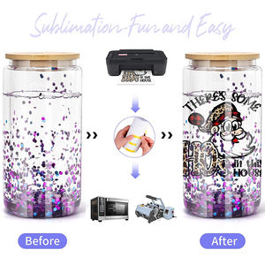 Globo de nieve de cristal de doble pared vacío, vaso de cerveza preperforado con agujero, 12oz, 16oz, 20oz, sublimación - Product Image 4