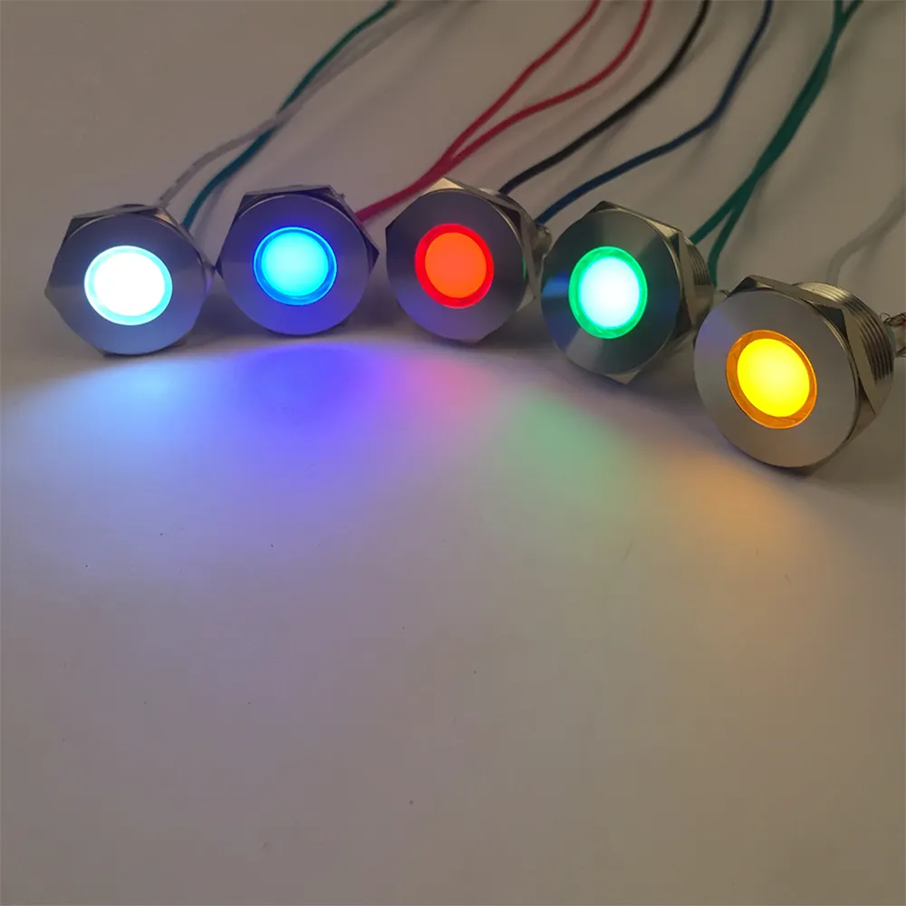 Lâmpada de sinal de metal de 22mm, alta qualidade, 220v, neon, led, lâmpada indicadora com pinos de parafuso