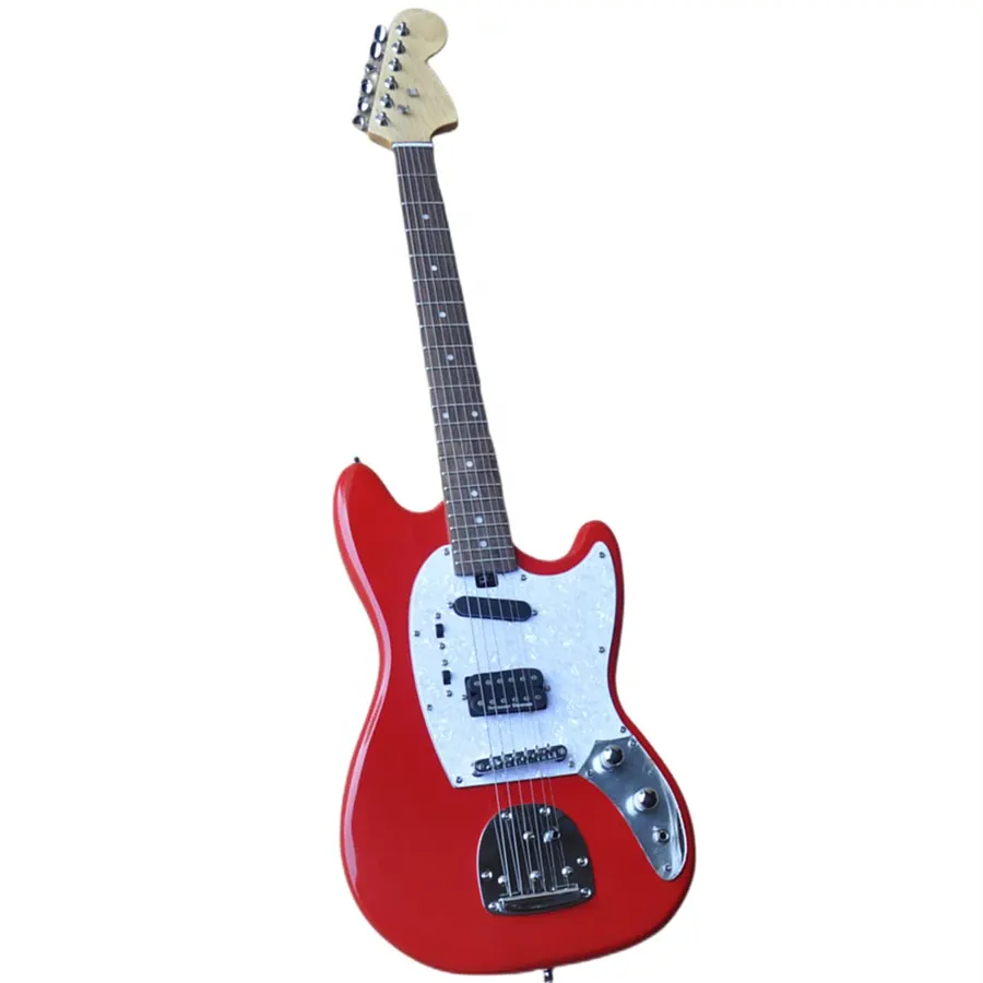 Фабрика Huiyuan, Глянцевая красная электрическая гитара с белой жемчужной пластиной, набор электрической гитары