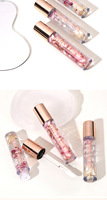 Gloss à lèvres transparent hydratant, maquillage, huile à lèvres en pétales, gelée pour lèvres pulpeuses, rouge à lèvres à fleurs séchées, hydratant longue durée, fruité
