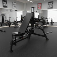 Équipement de musculation multifonction 3-en-1 : Banc réglable, Presse à épaules, Presse pectorale convergente à charge par disques à levier