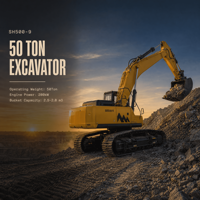 Excavatrice sur chenilles lourde de 49 à 50 tonnes, puissance de 280 kW, godet de 2,5 à 2,8 m³ pour les grands projets miniers et de terrassement