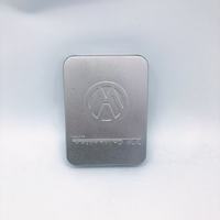 Boîte en fer blanc carrée vide avec logo personnalisé pour carte, cadeau, emballage de bonbons à la menthe, emballage universel, petit rectangle en fer, rangement pour bijoux, cigarettes