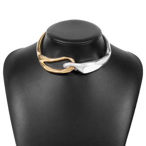 Collier ras du cou à <span class=keywords><strong>boucle</strong></span> épaisse en métal lourd exagéré, punk, gothique, grunge, steampunk, bijoux de luxe léger de niche pour femmes - Product Image 5