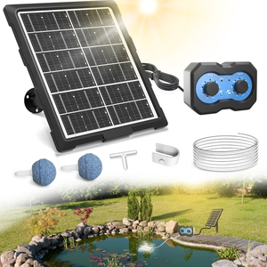 Fish Tank Aerator Solar Pond Aerator 2200Mah Battery Two Mode Aerator Pond <b>Bubble</b> Control Hydroponics Oxygen Supply - Product Image 1