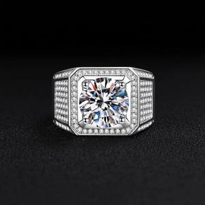 Anillo de Diamantes Moissanite de Plata de Ley 925 de Lujo Estilo Hip Hop, Joyería Fina Unisex Personalizada VVS para Moda y Regalo - Product Image 2