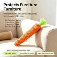 Jouets pour chats en sisal, motif dessin animé, bâton de carotte amusant pour les dents, résistant aux morsures et aux griffures, fournitures pour animaux de compagnie