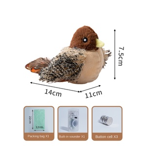 Giocattoli eco-friendly per gatti di simulazione di uccelli per animali domestici nuovo materiale plastico per Tapping elettrico con ali ispirate al passero - Product Image 6