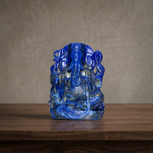 Statue de Ganesha en Lapis Lazuli Sculptée à la Main, Figurine en Pierre Précieuse, Décoration Spirituelle pour la Maison, Sculpture de Temple, Cadeau, Vente en Gros Inde - Product Image 1