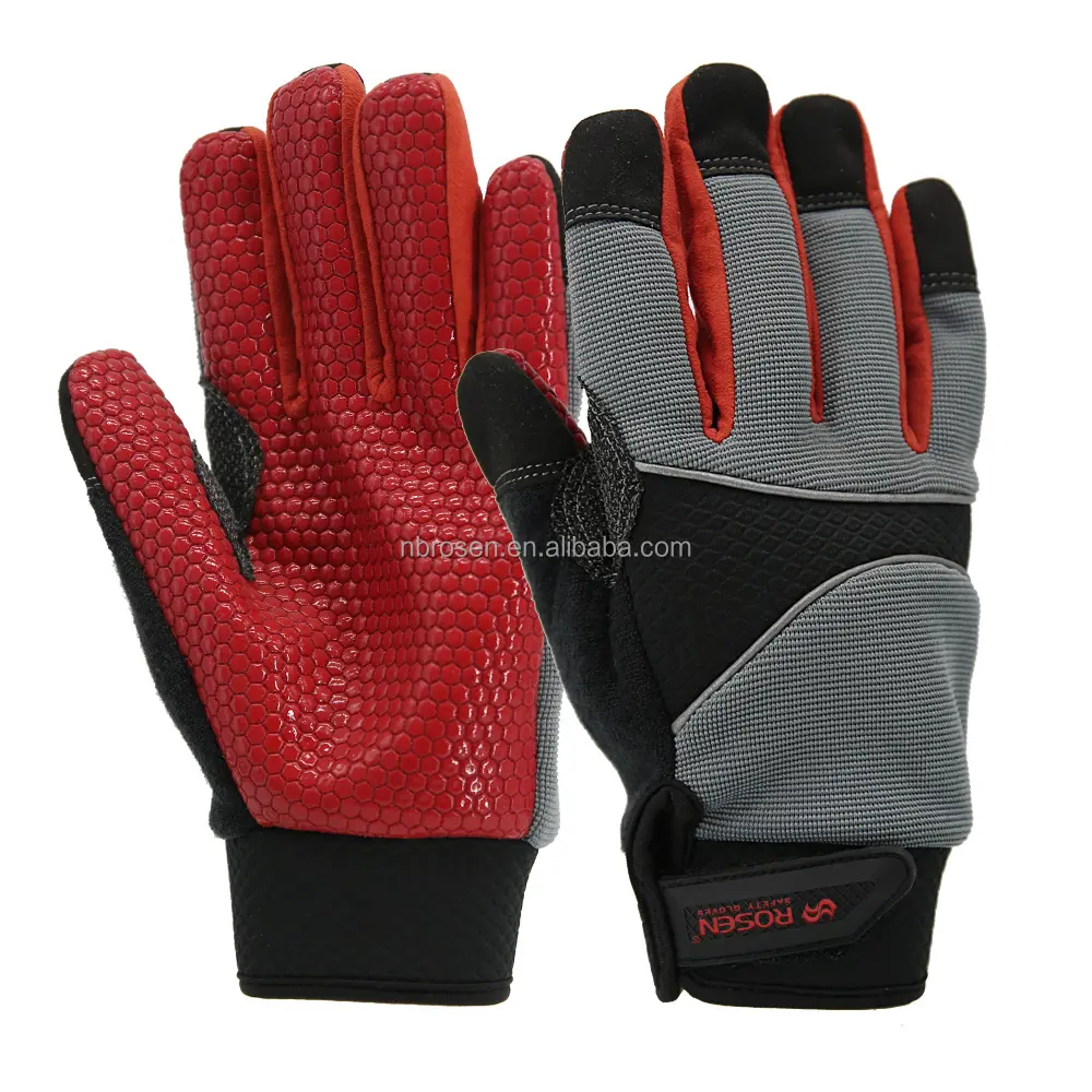 Microfiber Hand Protection Dot Palm Custom Level 5 Cut Resistant Offshore Oilfield Gas Anti Impact Vibration Safety Work Gloves