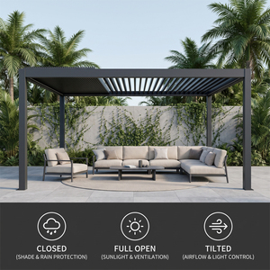 We Lead Modern Aluminum Pergola Black Powder Coated Rectangular Outdoor <b>Garden</b> Structure - Product Image 5