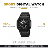 SKMEI 2438 Montre de sport multifonctionnelle pour l'extérieur, montre analogique-numérique, double affichage, 5 alarmes, chronomètre, 5 ATM, unisexe