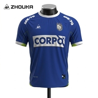 Maillot de football personnalisé par sublimation, bleu roi, séchage rapide, respirant, en maille, pour équipe, vente en gros, directement de l'usine
