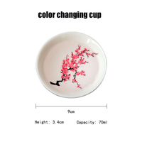 Tasse Magique Sakura à Changement de Couleur à Froid, Tasse à Saké en Céramique, Tasse à Thé, Bol à Thé