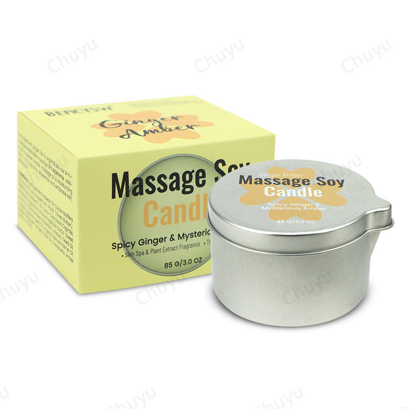 เทียนนวดขิงอำพันถั่วเหลือง