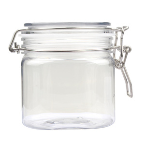 Jarra de Plástico PET Hermética de 500 ml con Cierre de Acero Inoxidable Irrompible para Mermelada, Venta al Por Mayor - Product Image 1