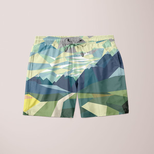 Pantalones Cortos con Diseño de Paisaje Alpino - Product Image 2