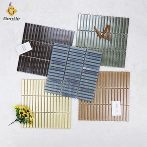 <span class=keywords><strong>Mosaico</strong></span> de Porcelana Metálica Bronceada de 15*98MM con Efecto Kiln-Change para Barra Industrial <span class=keywords><strong>Vintage</strong></span>, Decoración de Pared de Pub, <span class=keywords><strong>Mosaico</strong></span> Cerámico - Product Image 1