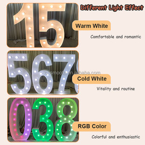 Mịn Trắng khổng lồ <span class=keywords><strong>abc</strong></span> chữ dẫn đám cưới marquee số LED Số 4ft tùy chỉnh ký chữ lớn với ánh sáng bên các mặt hàng - Product Image 5