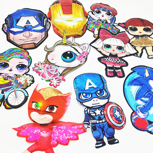 Phong Cách Mới Phim Hoạt Hình Sequin Ánh Sáng Mắt Các Bản Vá Lỗi Ánh Sáng Cô Gái Búp Bê Thiết Kế Đính Vá Với LED Cho Trẻ Em Quần Áo - Product Image 1