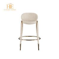 Chaise moderne de meubles de bar de restaurant tabourets de bar en tissu de jambe d'acier inoxydable