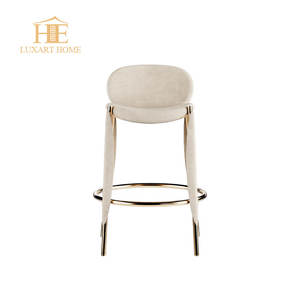 Moderno restaurante Bar muebles Silla de acero inoxidable pierna tela Taburetes de Bar - Product Image 5