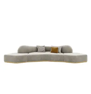 Kanepe oturma odası modern ışık lüks sözleşmeli İskandinav tasarımcı kavisli bez kanepe mobilya kombinasyonu set