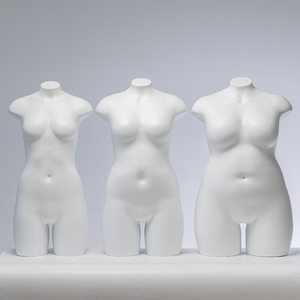 Mannequin buste en fibre de verre durable avec finition blanche mate, sans tête, pour présentation de lingerie - Product Image 1