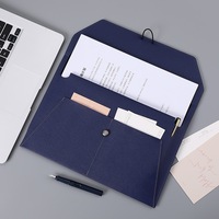Porte-documents A4 A5 en cuir PU, logo personnalisé, imperméable, couleur personnalisée, poche en tissu, fermeture éclair, bouton, rangement, sac pour ordinateur portable