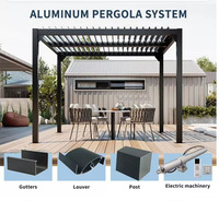 Pergola motorisée en aluminium 3x3m 3x4m 3x5m 4x4m 5x3m 6x4m avec toit à lames orientables imperméable pour jardin extérieur
