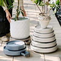 Support de pot de fleurs rond en plastique, plateau de récupération d'eau multi-tailles, robuste, durable, léger et luxueux, pour plantes succulentes